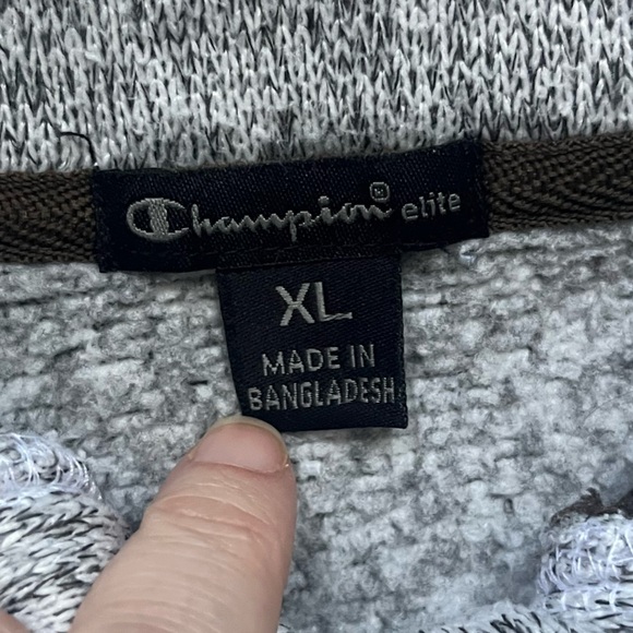 Champion Elite Gray NCAA University of Washington Button Collar Sweatshirt XL - Picture 2 of 8